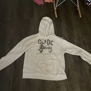 Only worn once, white AC/DC hoodie, amazing fabric and very well took care of.